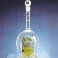 河间工艺玻璃酒瓶企业_宏艺玻璃制品厂家直营内画酒瓶